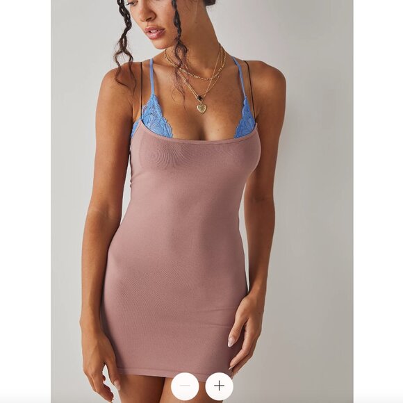 NEW Free People Black Skinny Strap Seamless Mini Slip Size XS/S - Picture 8 of 8